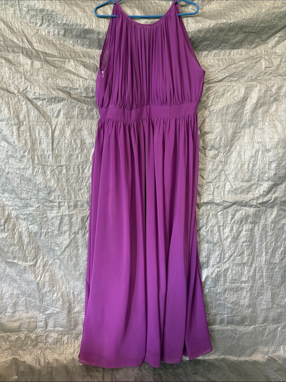 Sleeveless Purple Halter Maxi Dress